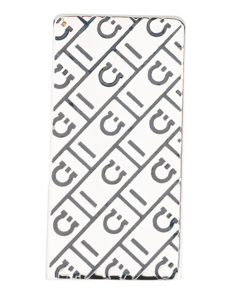 Ferragamo Anstecknadel mit Muster - Silber Silber