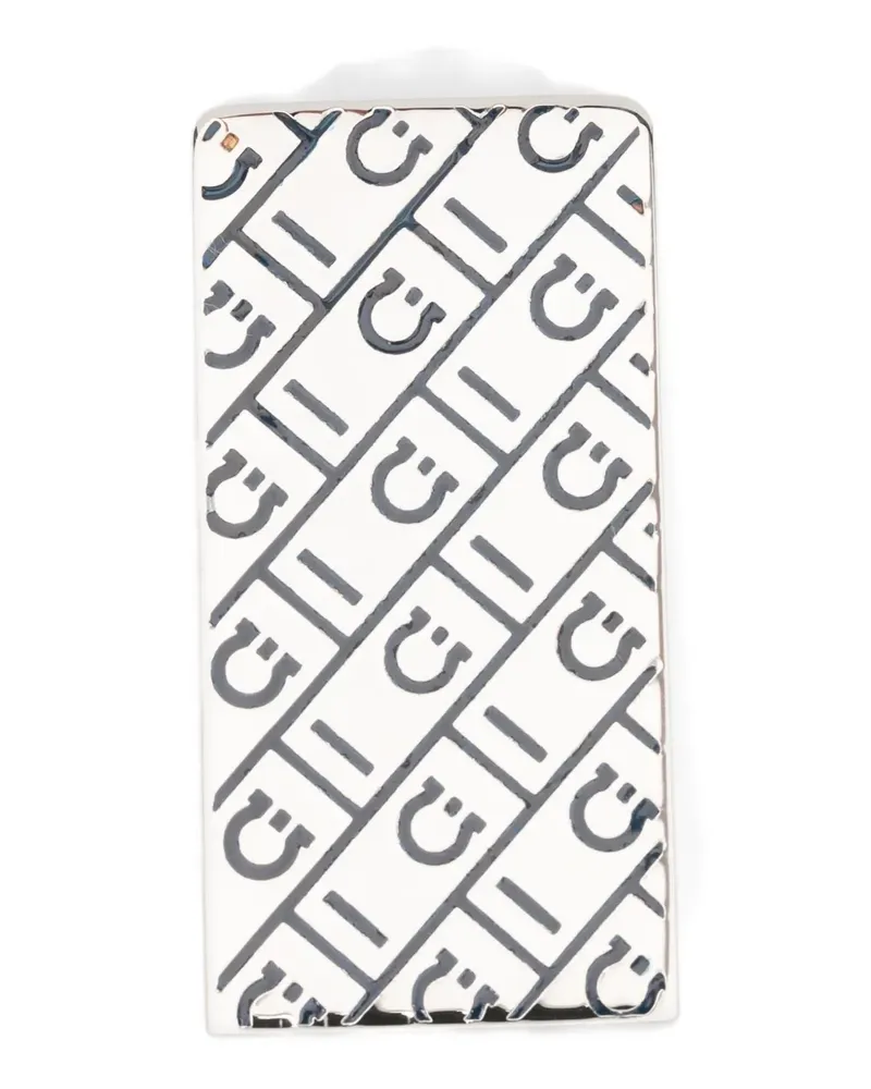 Ferragamo patterned pin - Silber Silber