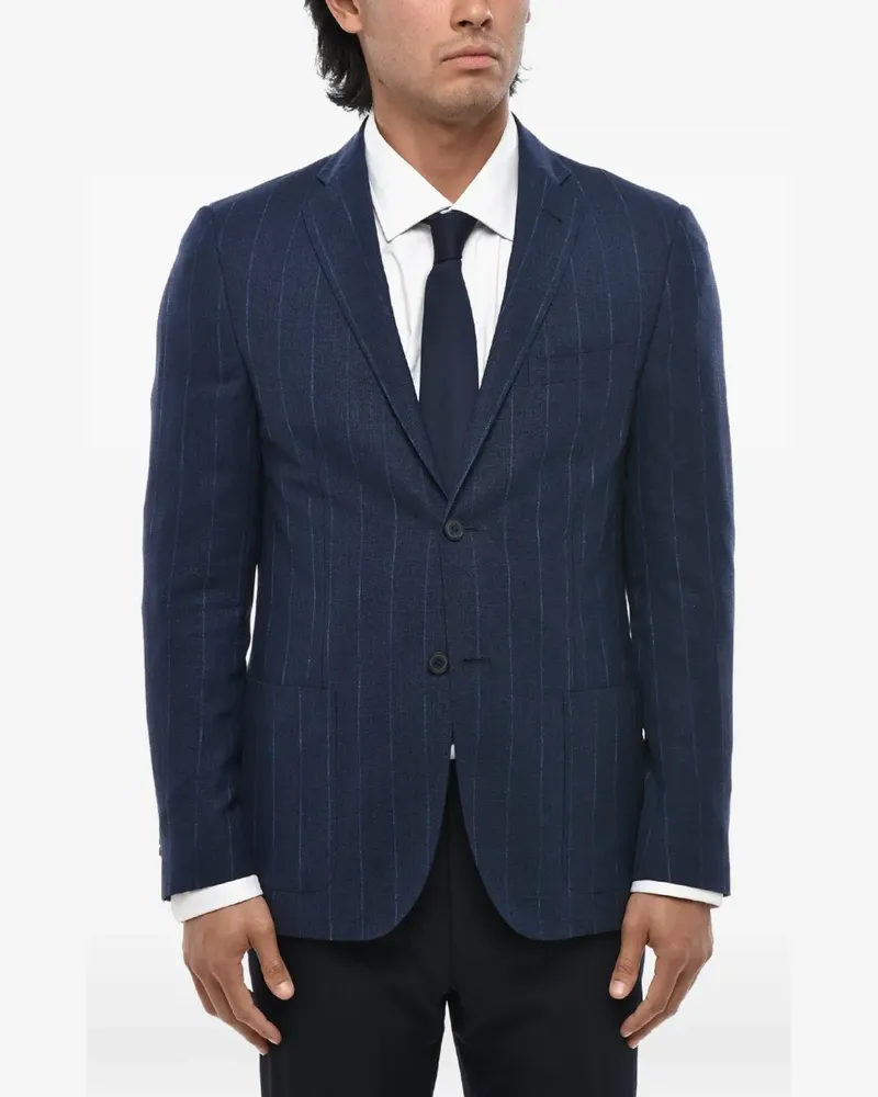 Corneliani pinstripe wool-blend blazer - Blau Blau