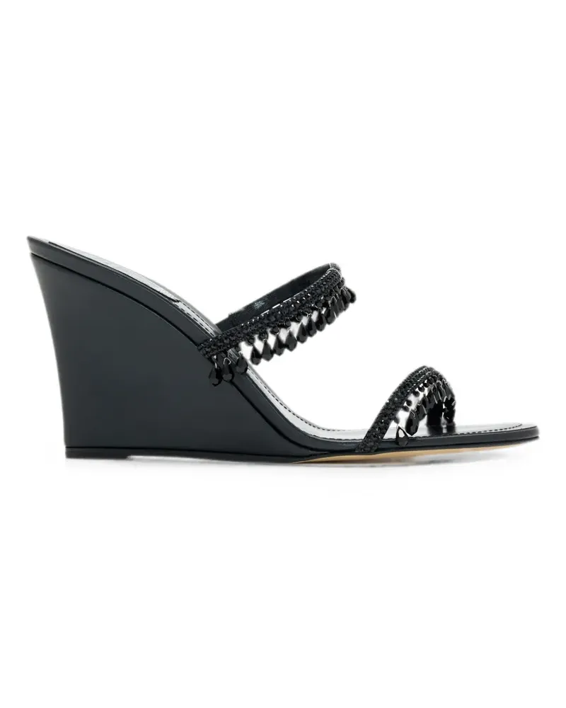 René Caovilla Taylor crystal-embellished wedge sandals - Schwarz Schwarz