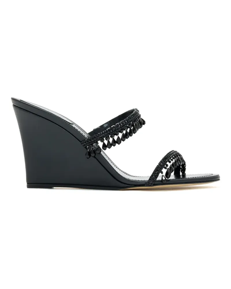 René Caovilla Taylor crystal-embellished wedge sandals - Schwarz Schwarz