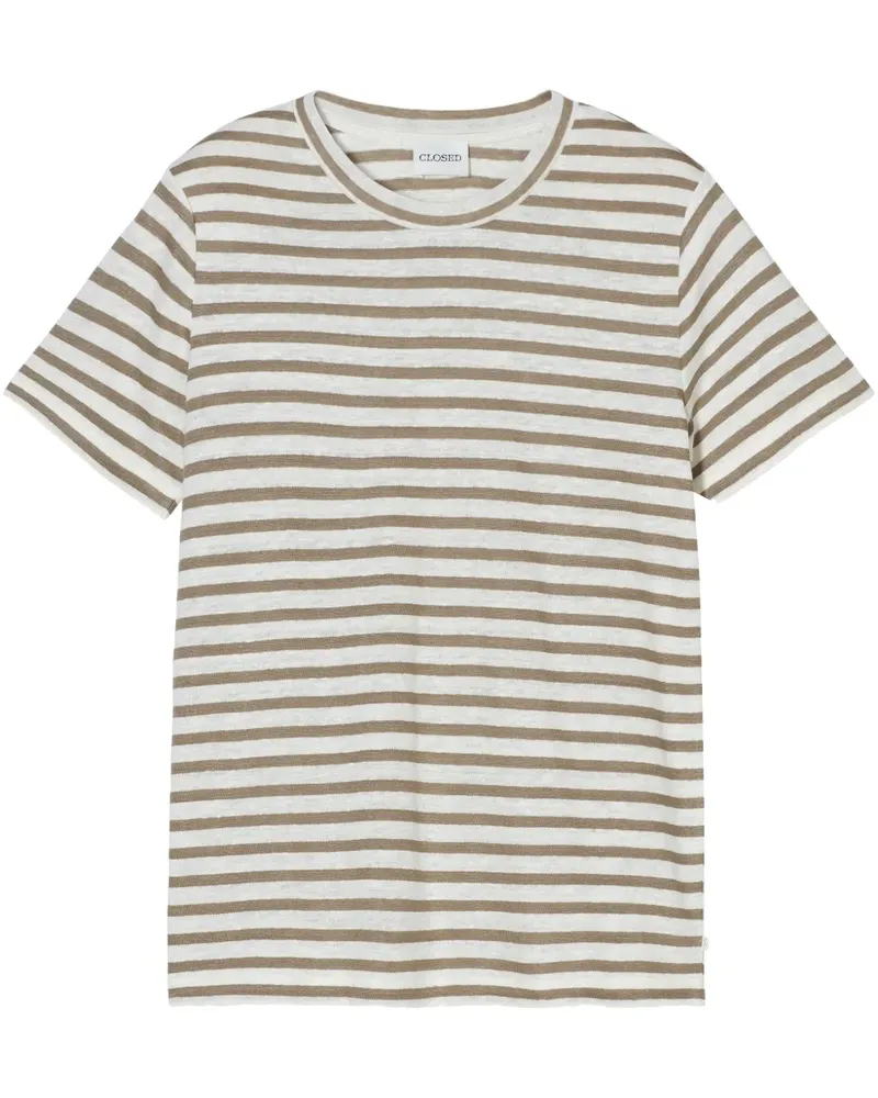 Closed Gestreiftes T-Shirt - Weiß Weiß