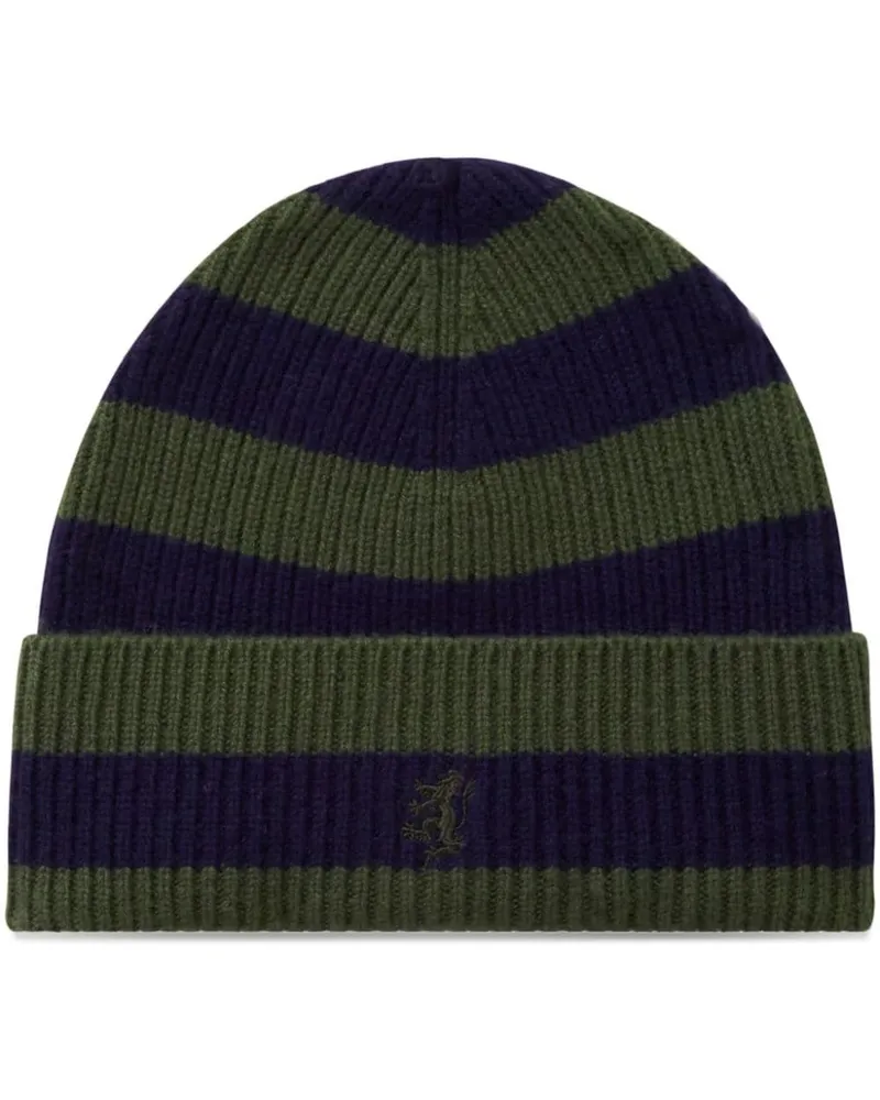 Pringle of Scotland Gestreifte Kaschmirmütze - Blau Blau