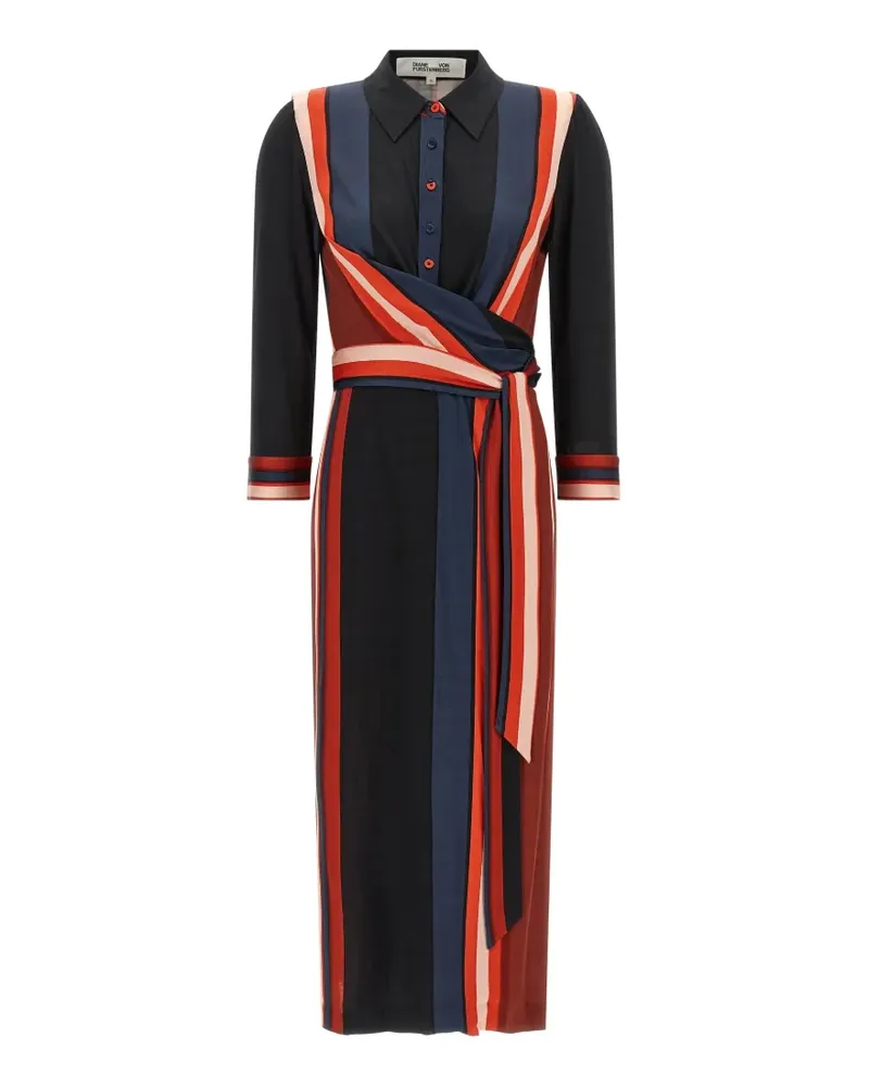 Diane von Furstenberg Sana stripe-print midi dress - Rot Rot