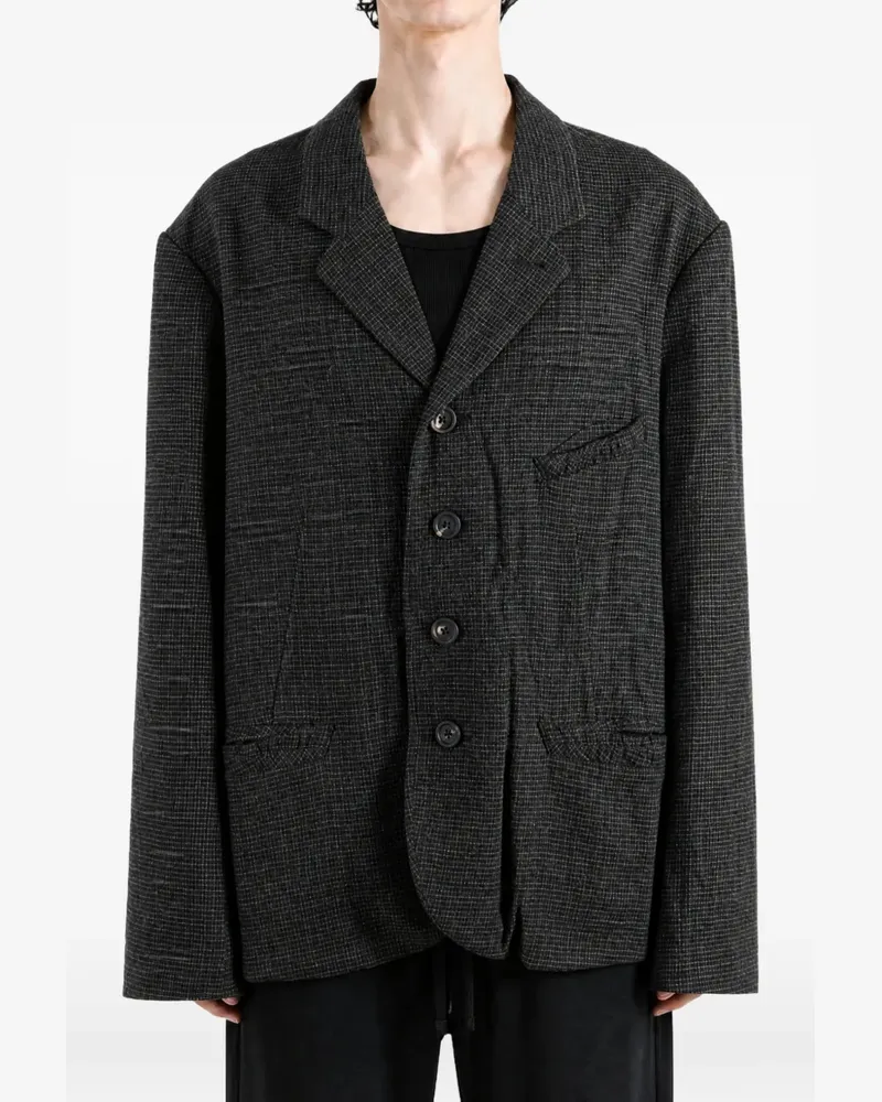 Ziggy Chen Jacke mit Karomuster - Grau Grau
