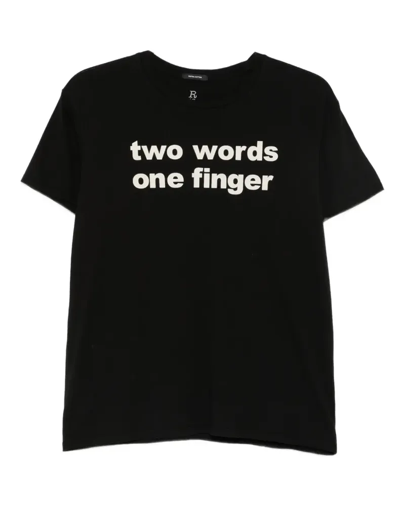 R13 T-Shirt mit Slogan-Print - Schwarz Schwarz