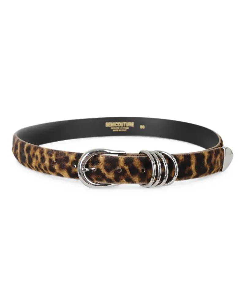 Semicouture Xiomara Gürtel mit Leopardenprint - Braun Braun