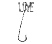 Anstecknadel mit Kristallen - Silber