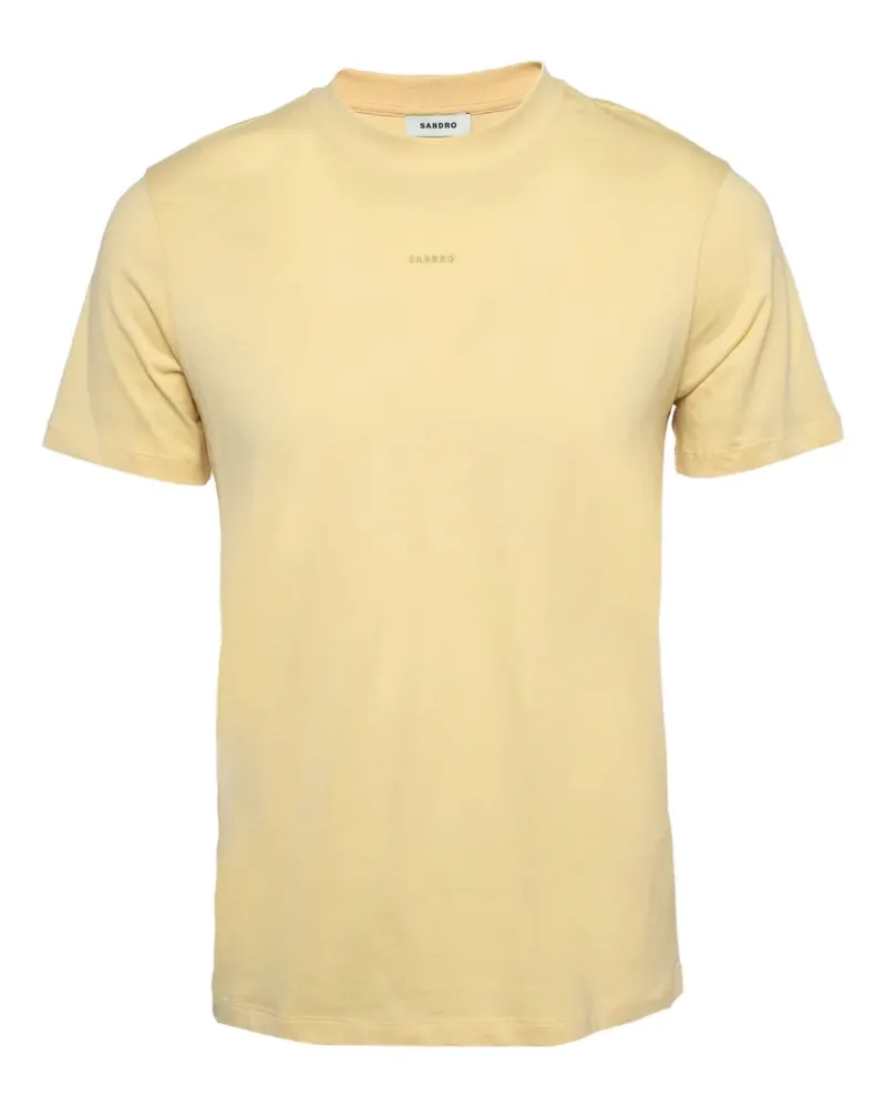 Sandro 2024 T-Shirt mit Logo-Stickerei - Gelb Gelb