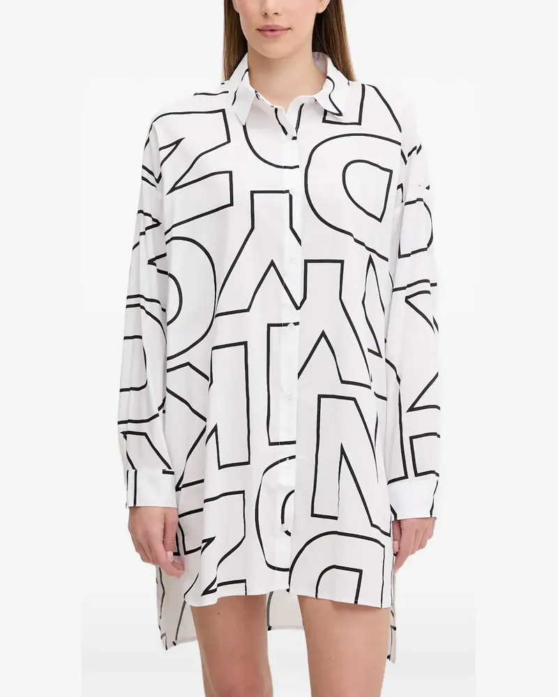 DKNY logo-print pajama shirt - Weiß Weiß