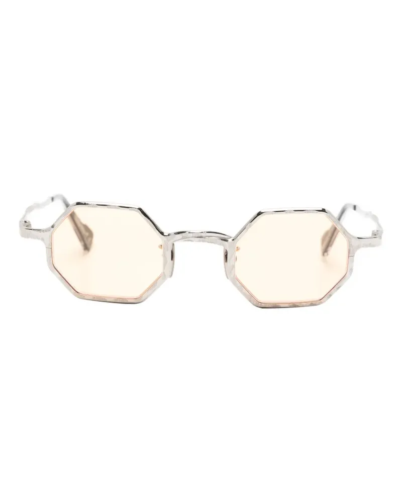 KUBORAUM Maske Z19 Sonnenbrille mit geometrischem Gestell - Silber Silber