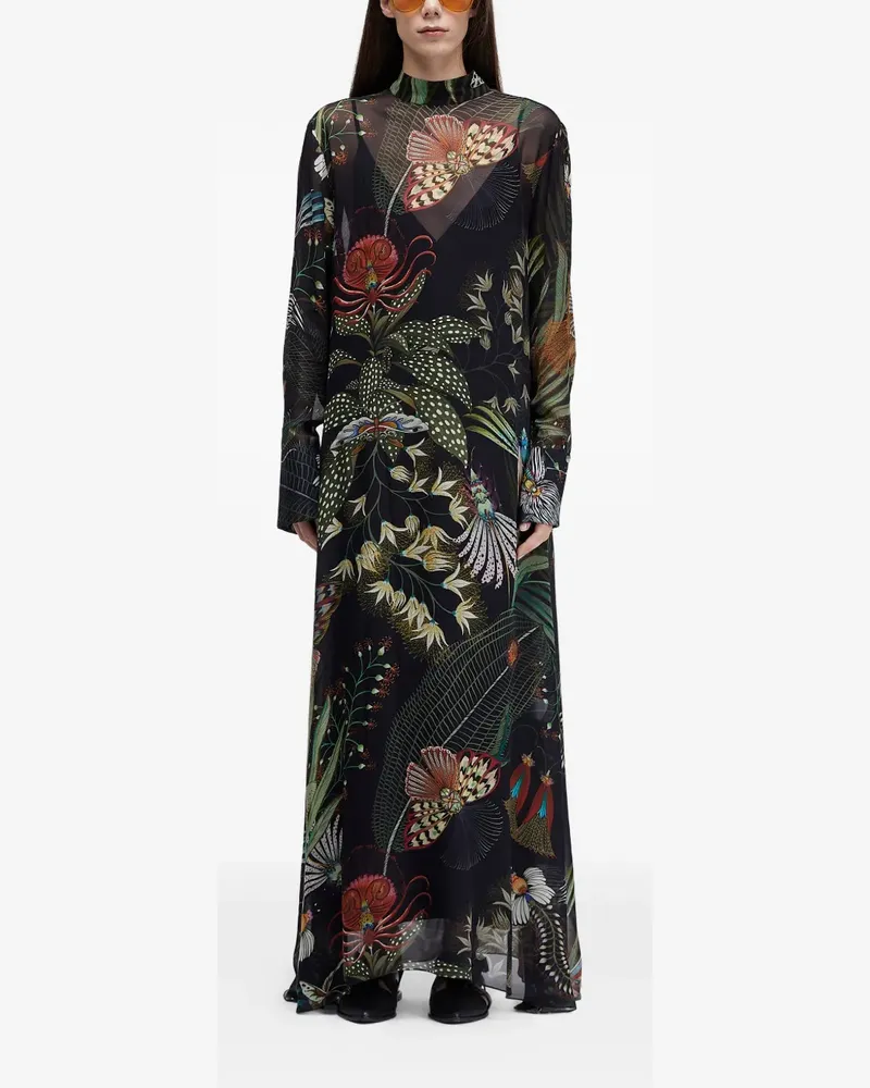 Osklen Langärmeliges Maxikleid - Schwarz Schwarz