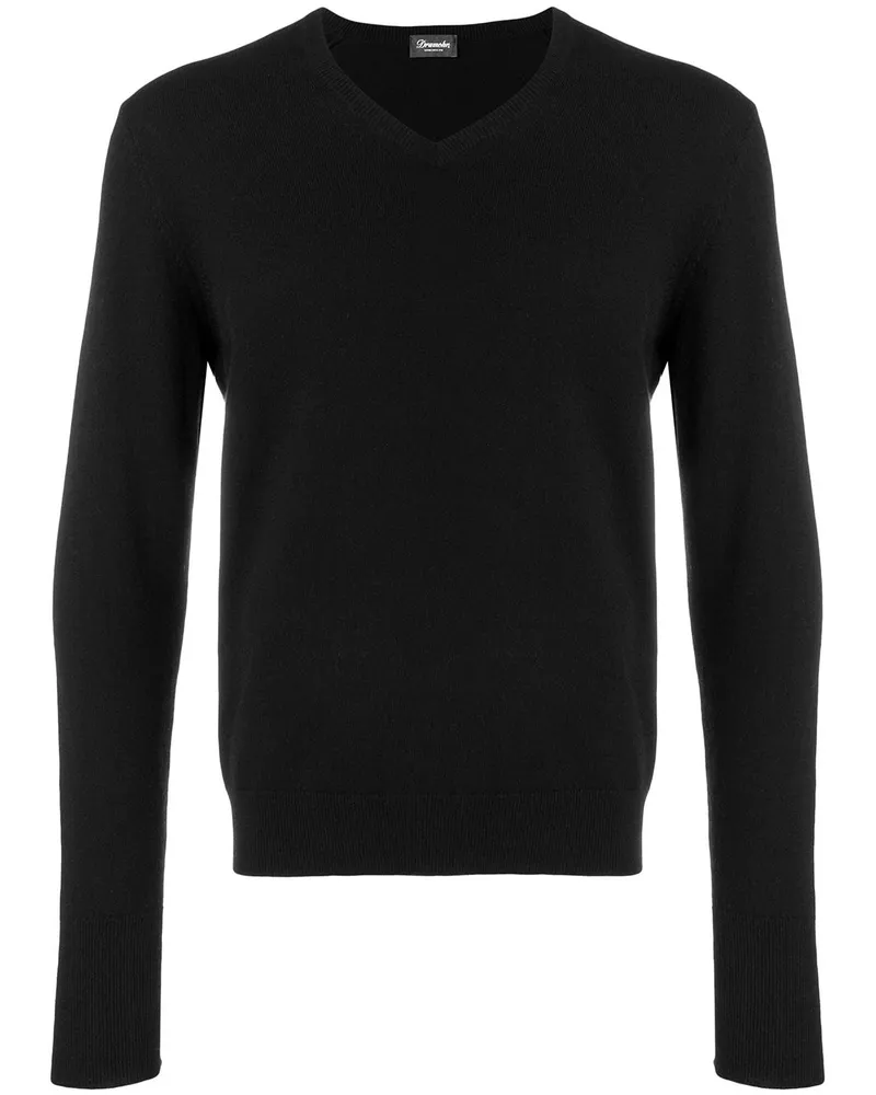 Drumohr  Pullover mit V-Ausschnitt - Schwarz Schwarz