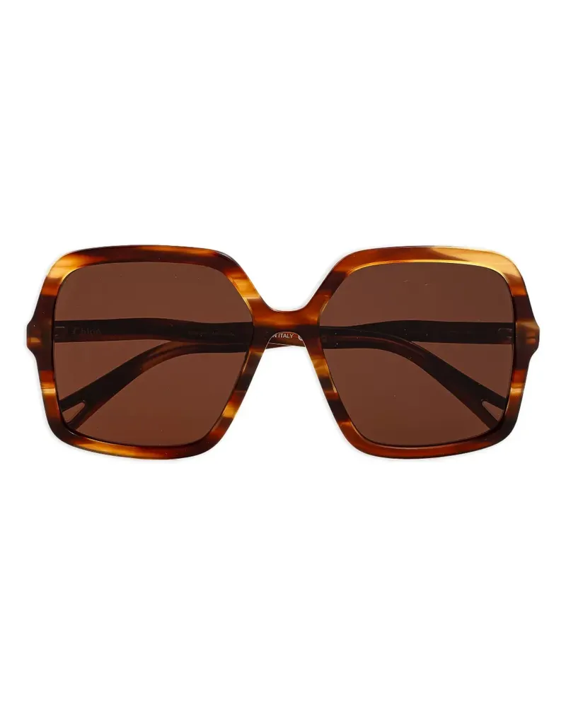 Chloé Eckige Sonnenbrille in Schildpattoptik - Braun Braun