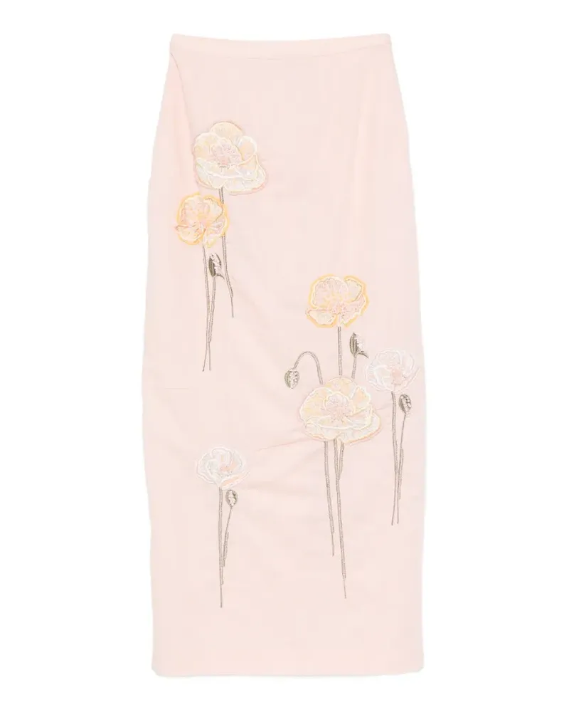 BERNADETTE Norma embroidered midi skirt - Rosa Rosa