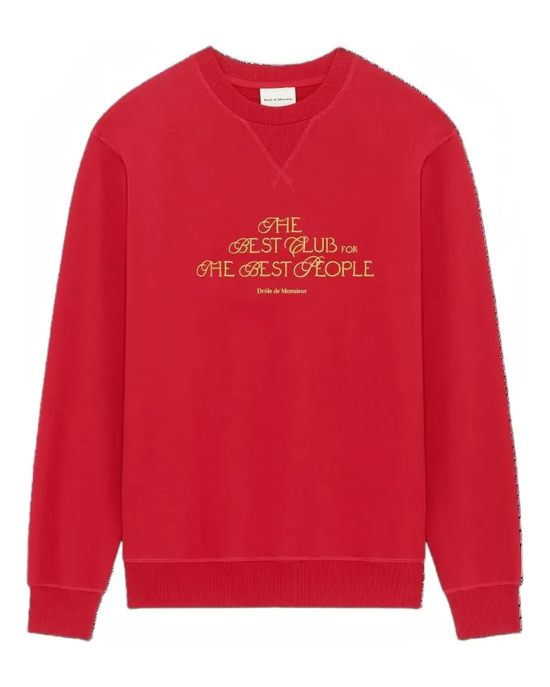 Drôle de Monsieur Sweatshirt mit "The Best Club"-Stickerei - Rot Rot