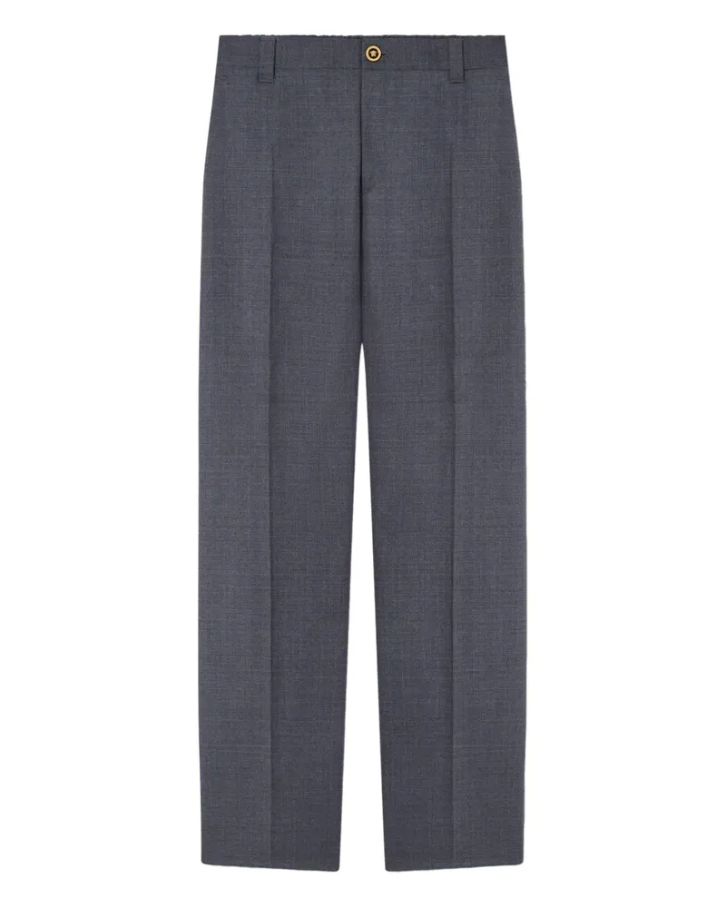 Versace Wollhose mit Mikro-Karo - Grau Grau