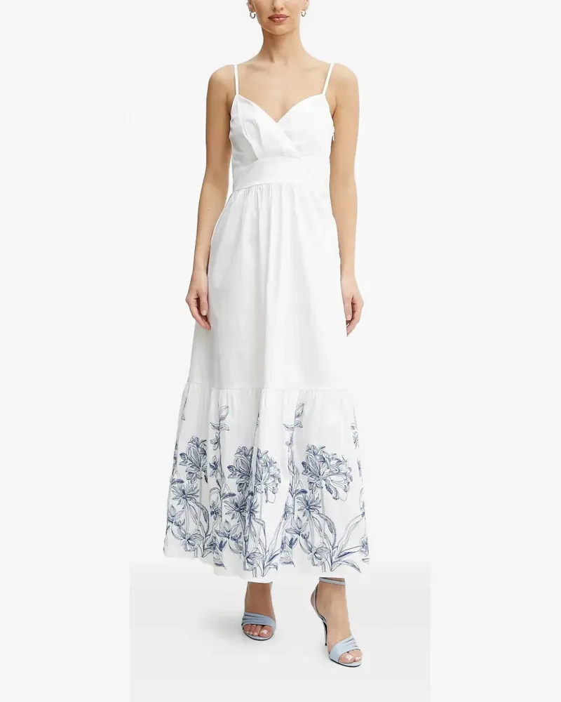 Guess Maxikleid mit Blumen-Print - Weiß Weiß