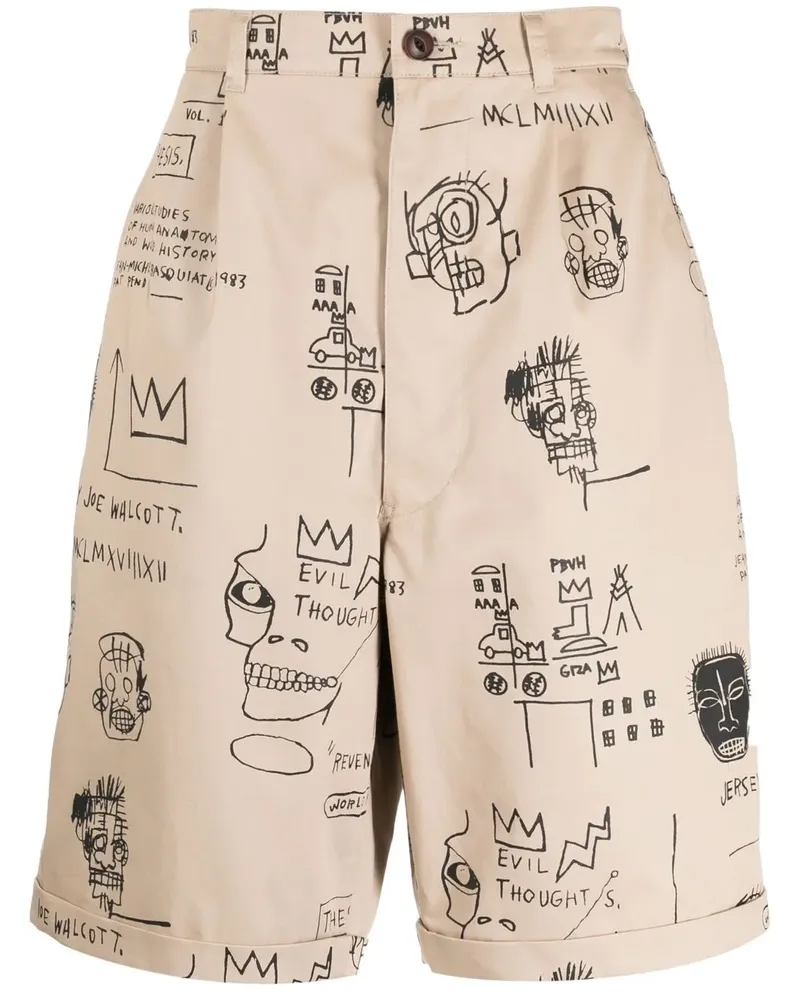 Junya Watanabe Chino-Shorts im Basquiat-Style - Braun Braun