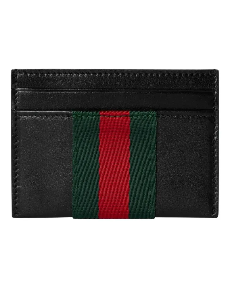 Gucci Web leather card holder - Schwarz Schwarz