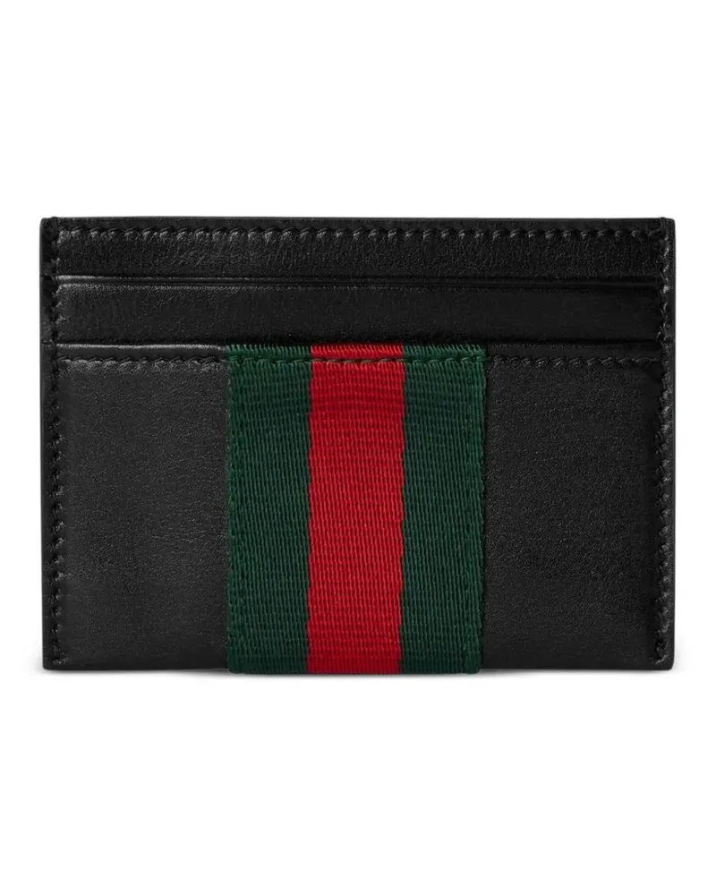 Gucci Web leather card holder - Schwarz Schwarz