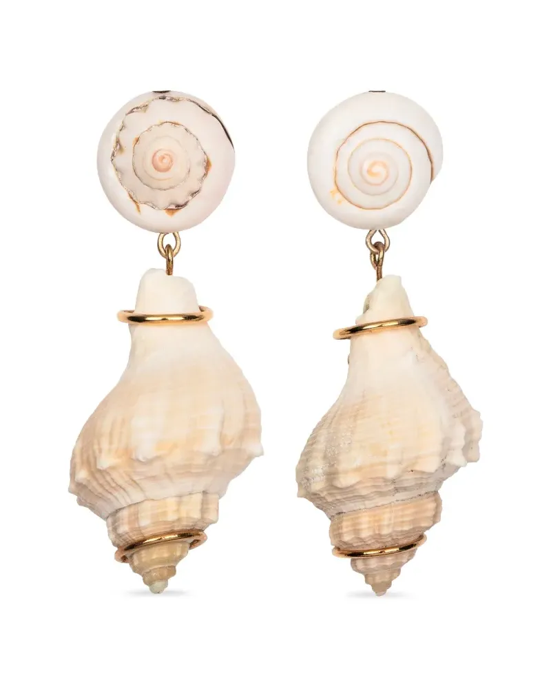 Jennifer Behr Pernella shell-drop earrings - Gold Gold