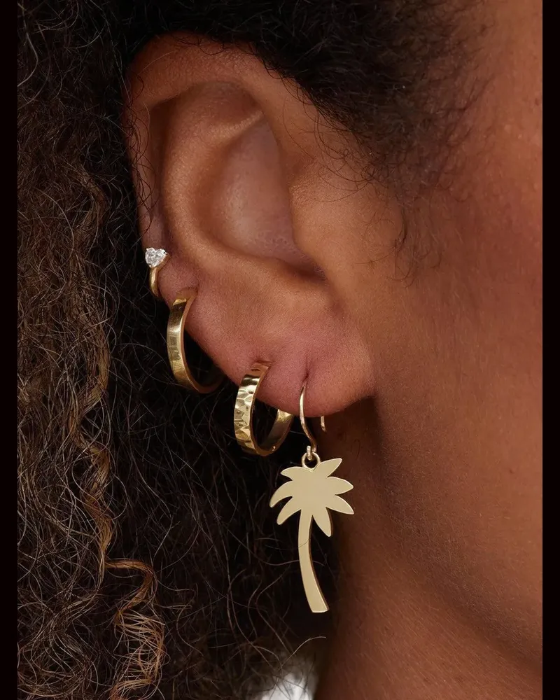 Jennifer Meyer Große 18kt Palm Tree Gelbgoldohrringe Gold
