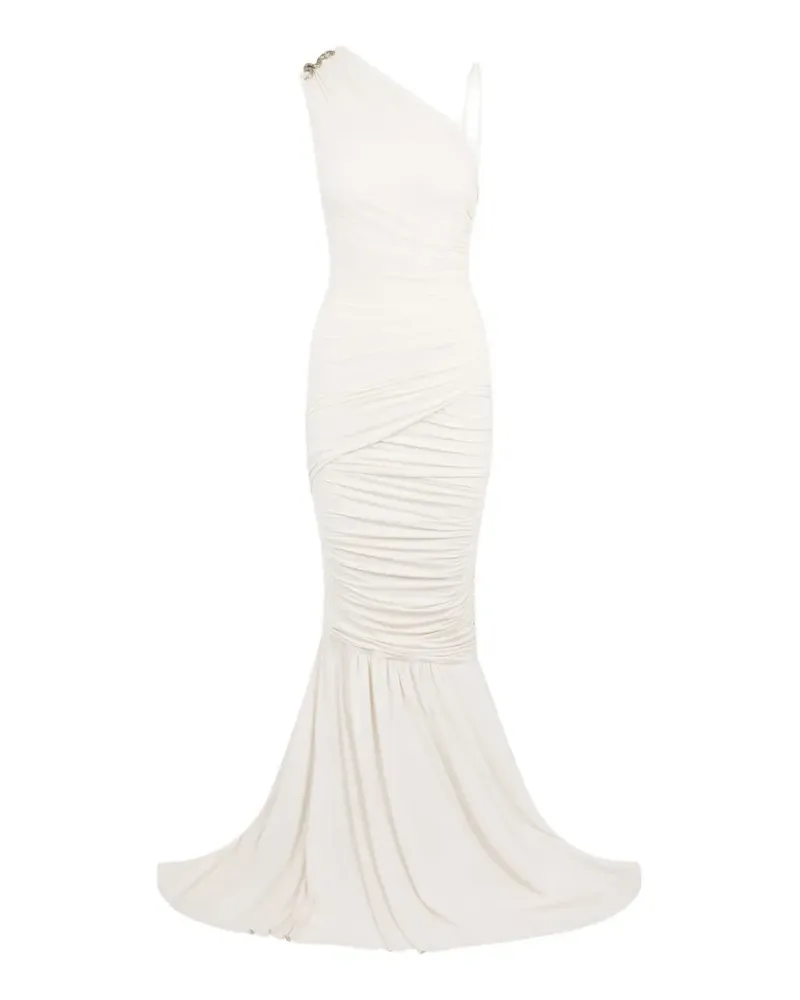 Roberto Cavalli Asymmetrisches Maxikleid - Weiß Weiß