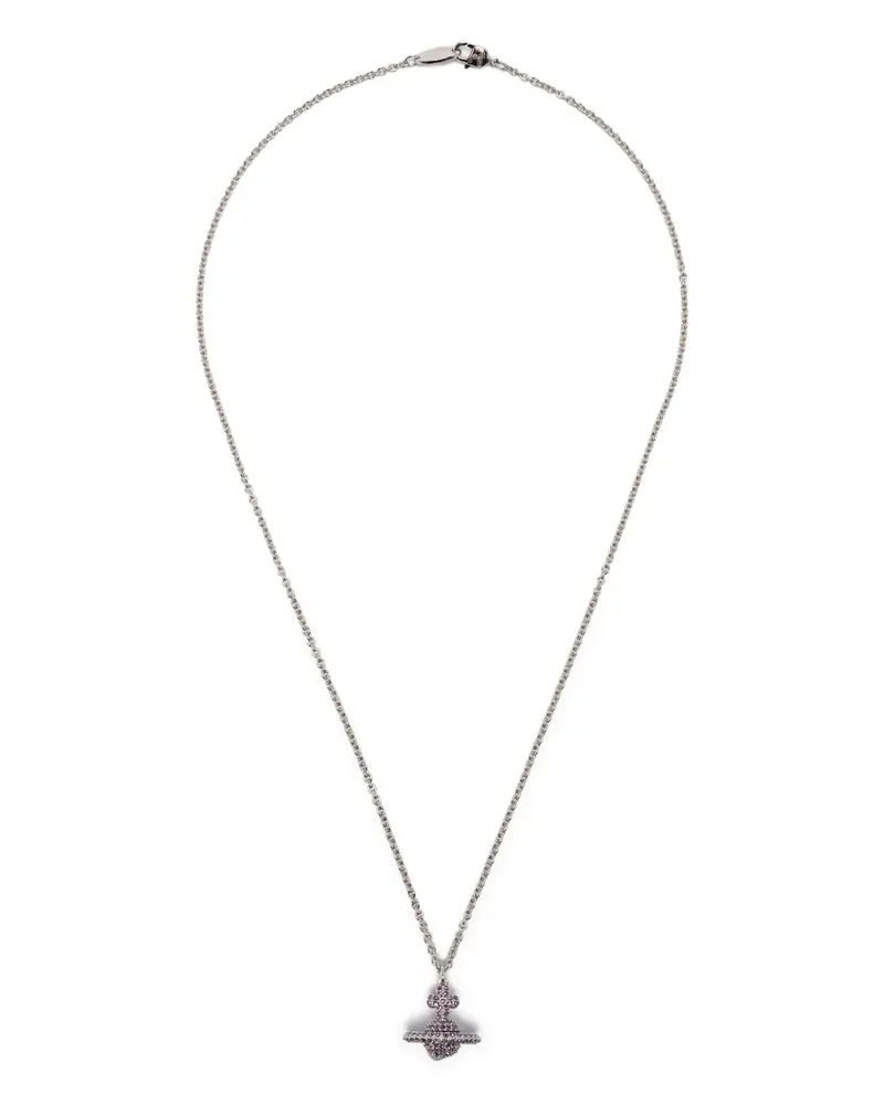 Vivienne Westwood Halskette mit kristallverziertem Anhänger - Silber Silber