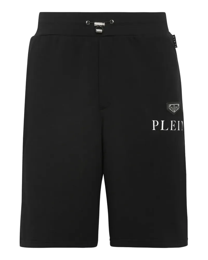 Philipp Plein logo-plaque drawstring shorts - Schwarz Schwarz