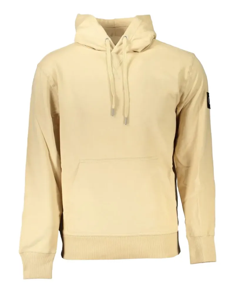 Calvin Klein logo-patch cotton hoodie - Gelb Gelb