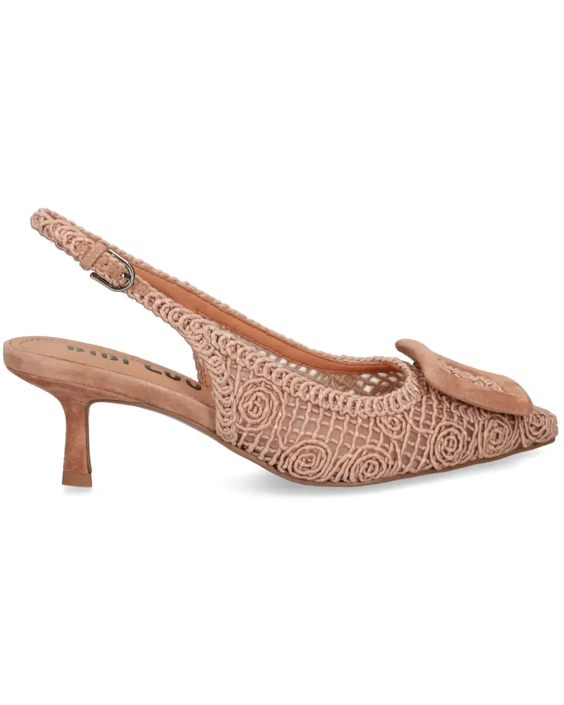 Bibi Lou Slingback-Pumps mit gehäkeltem Detail - Nude Nude