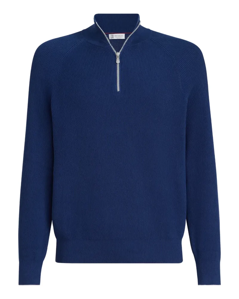 Brunello Cucinelli Pullover mit Reißverschluss - Blau Blau