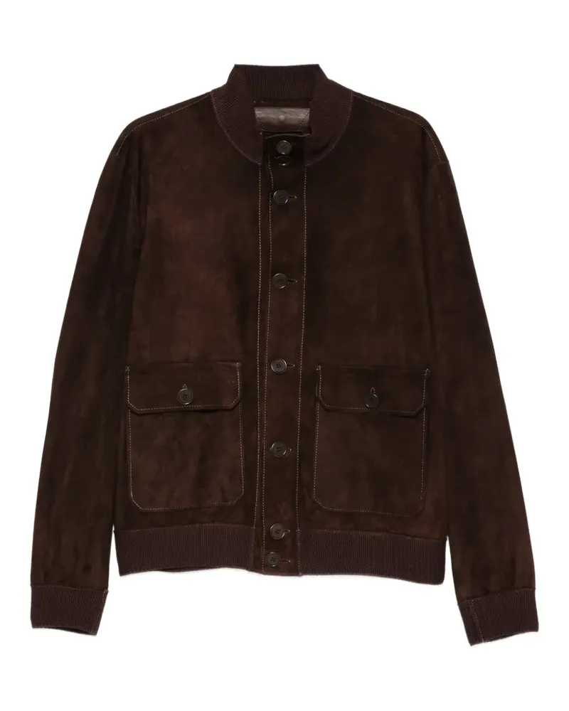 Salvatore Santoro patch-pocket suede jacket - Braun Braun