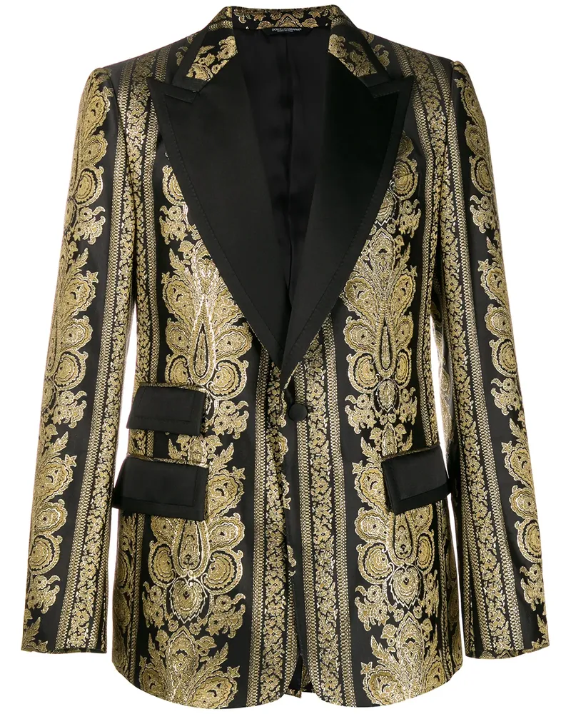 Dolce & Gabbana Smoking-Jacke mit Jacquardmuster - Schwarz Schwarz