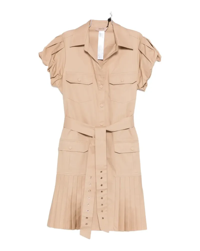 Twin-Set belted pleated mini dress - Nude Nude