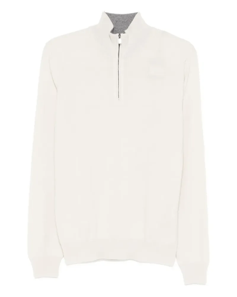 Corneliani Kaschmirpullover mit Reißverschluss - Nude Nude