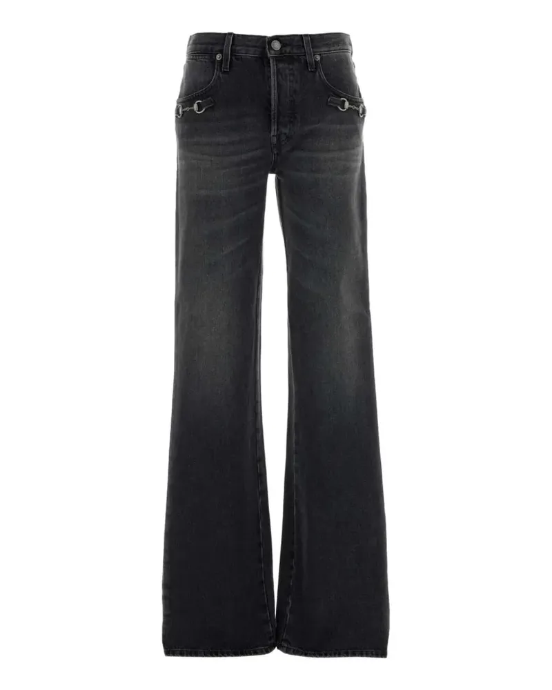Gucci Horsebit Bootcut-Jeans - Grau Grau