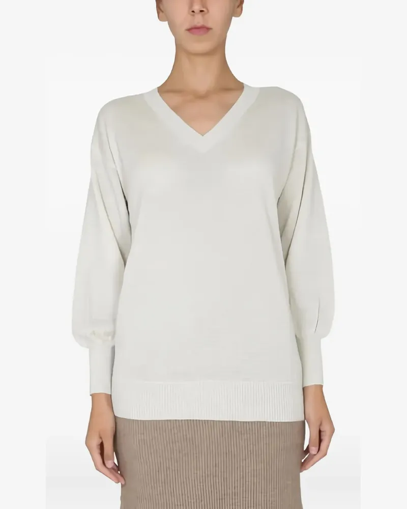 Fabiana Filippi Pullover mit V-Ausschnitt - Weiß Weiß