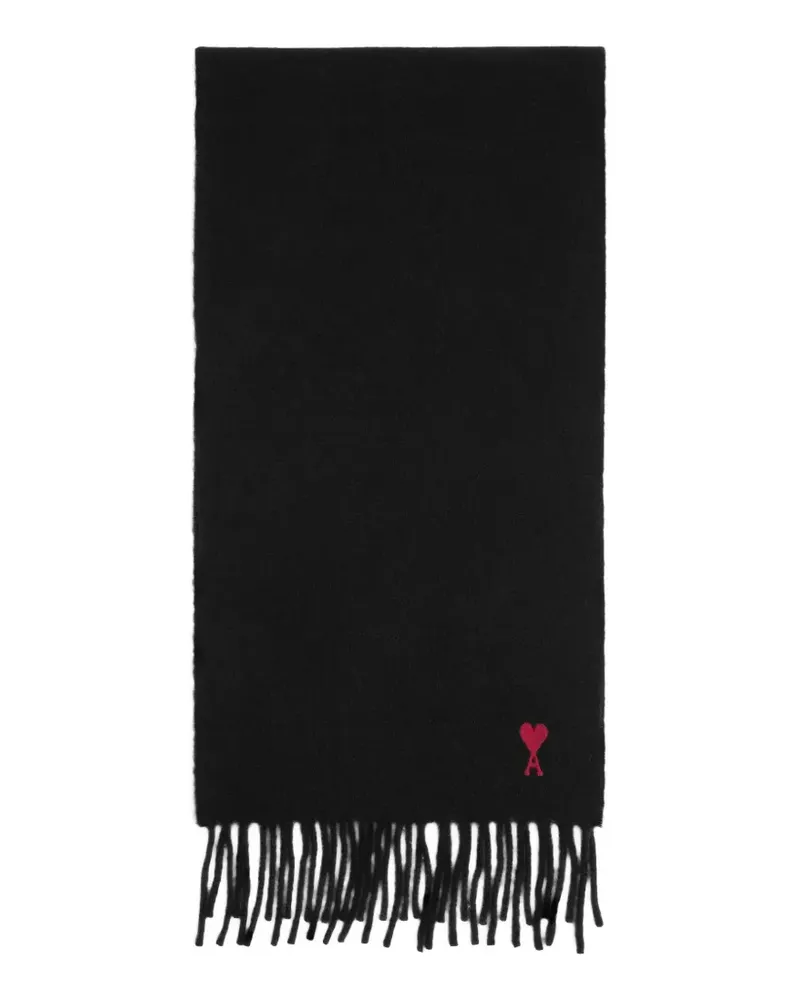 AMI Paris Schal mit Ami de Coeur - Schwarz Schwarz