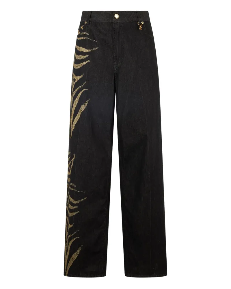 Roberto Cavalli Jeans mit Zebra-Print - Schwarz Schwarz