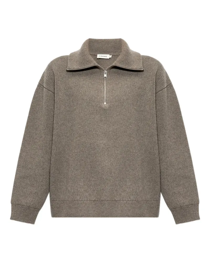 Frame Denim Retro ribbed-knit half-zip sweater - Braun Braun