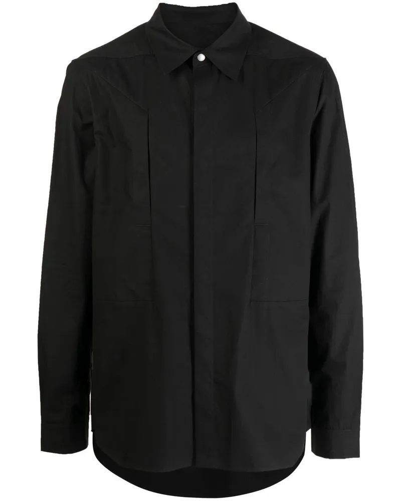 Rick Owens Schmales Hemd - Schwarz Schwarz