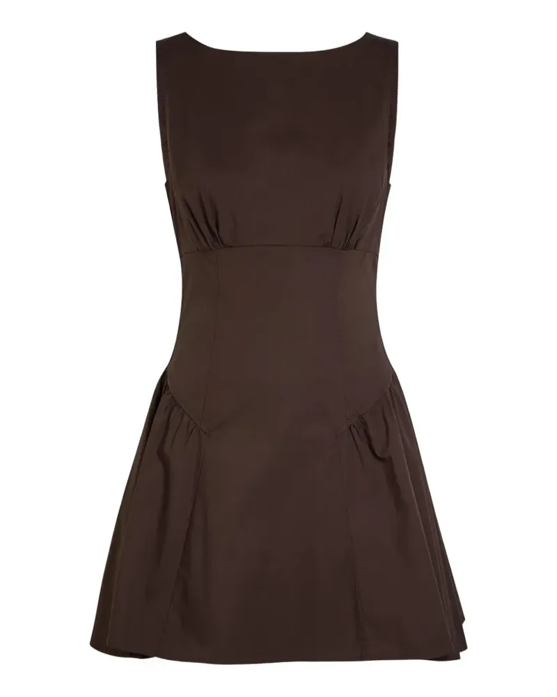 STAUD Gwen Minikleid mit geraffter Taille - Braun Braun