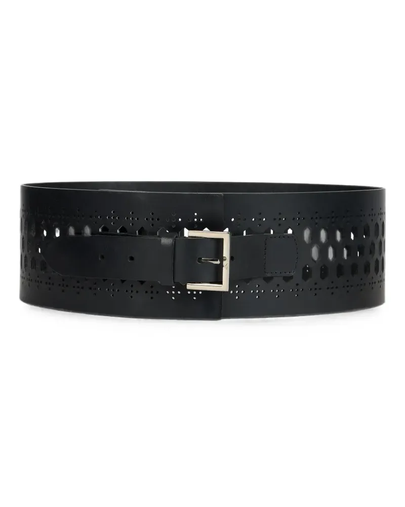 Alberta Ferretti perforated leather belt - Schwarz Schwarz