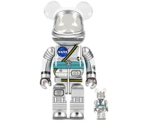 x NASA BE@RBRICK Mercury Astronaut 100% und 400% Figuren-Set - Silber