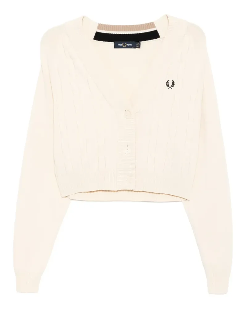 Fred Perry Cardigan mit Zopfmuster - Nude Nude