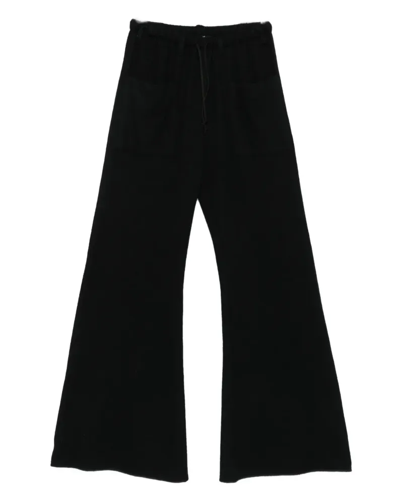 Hannes Roether drawstring-waist flared trousers - Schwarz Schwarz