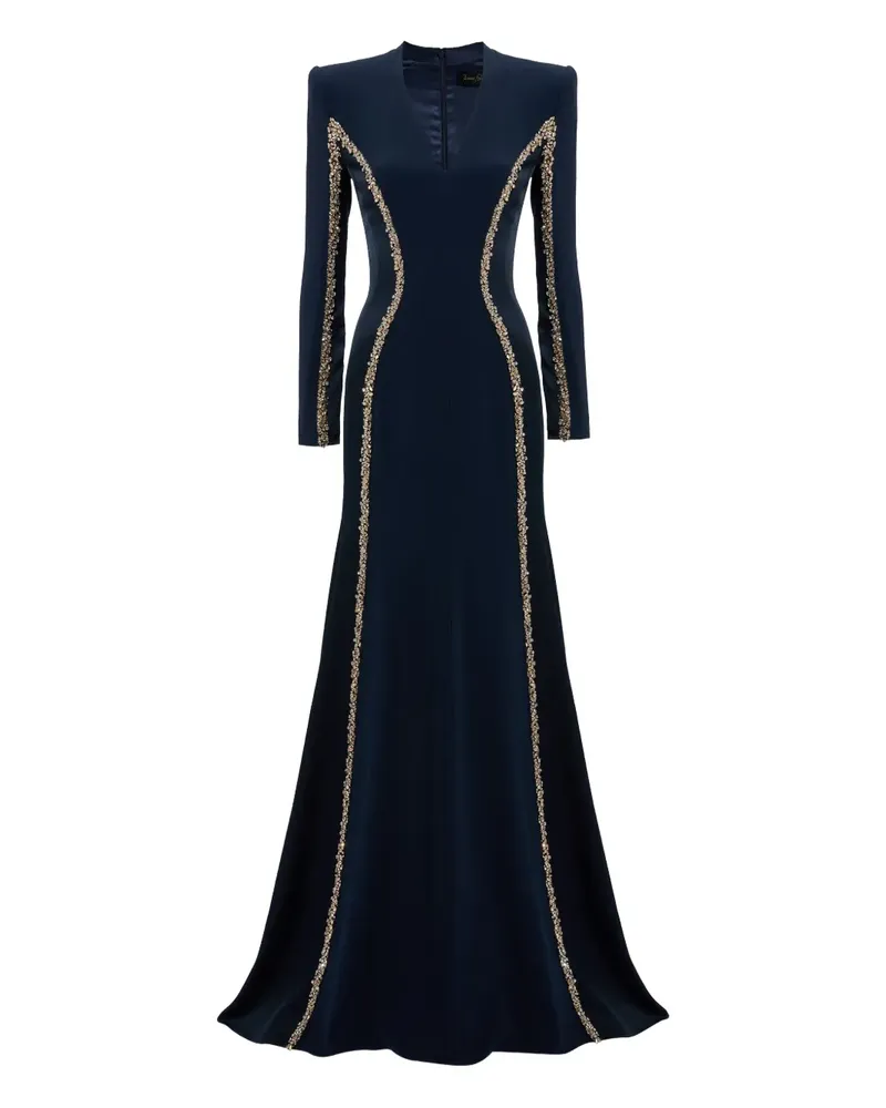 Jenny Packham Verziertes Maxikleid - Blau Blau