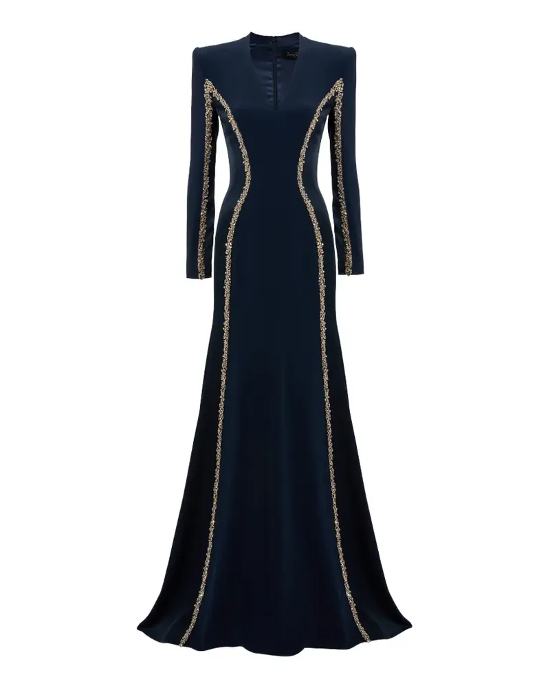 Jenny Packham Verziertes Maxikleid - Blau Blau